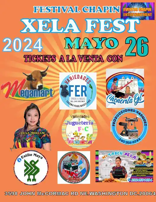 Fiesta cultural Xela Fest Mayo 2024, evento familiar con música, diversiones, puestos de comida y actividades infantiles en Chapin, Guatemala, con boletos disponibles en Megamart y Variedades. – SoyMigrante.com REVISTA