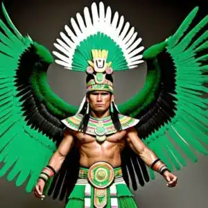 Tecun Uman o Tecún Umán, con tildes para el buscador. Es el héroe nacional de Guatemala desde 1960. Murió en batalla en febrero de 1524 y su nombre se escribió por primera vez hacia 1550 en el Título Coyoy, documento indígena. Imagen generada por IA