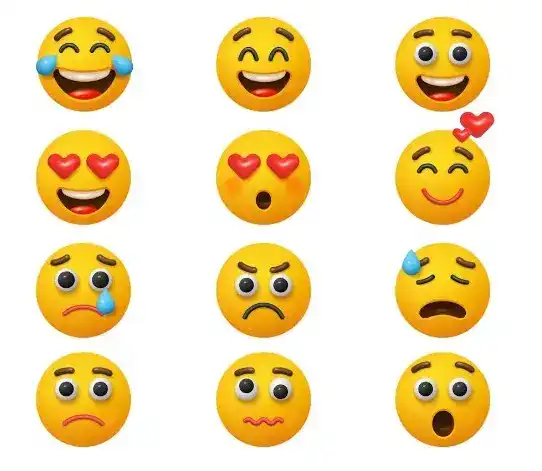 Emojis con diferentes expresiones faciales, relacionadas con emociones como felicidad, sorpresa, tristeza y amor. – SoyMigrante.com REVISTA