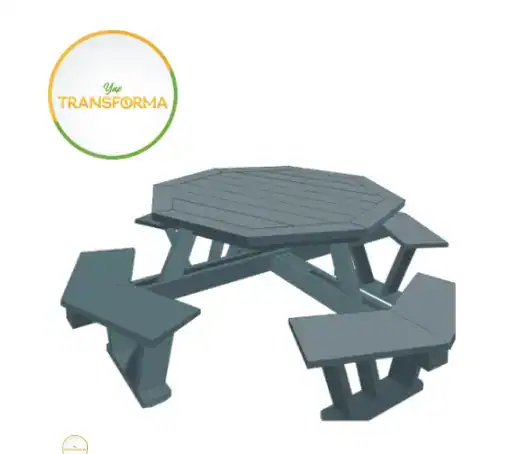 Mesa de picnic de madera para espacios exteriores, ideal para actividades al aire libre y reuniones familiares, resistente y duradera para disfrutar en cualquier momento. – SoyMigrante.com REVISTA