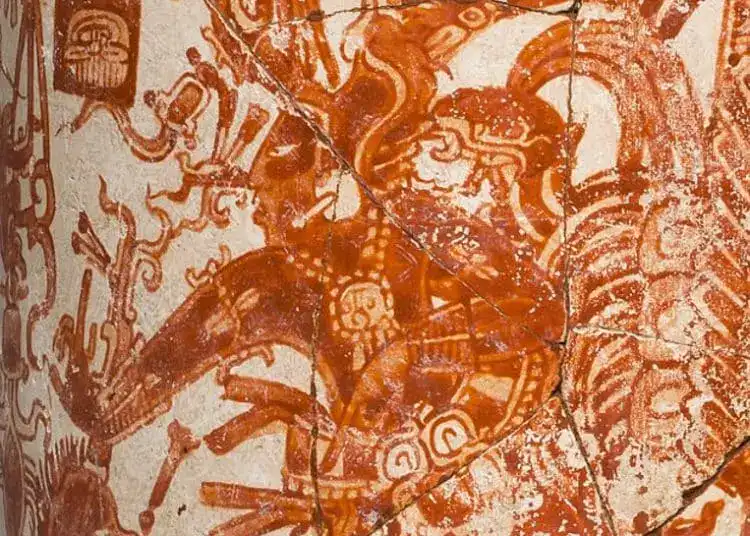 Imagen de mural prehispánico de raza mexicana con estilo ancestral y cultura indígena, resaltando la historia y tradiciones en México. – SoyMigrante.com REVISTA