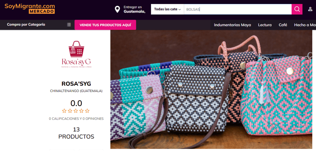 Bolsas artesanales tejidas a mano con diseños coloridos y tradicionales de Guatemala, ideales para mujeres migrantes que buscan accesorios únicos y con significado cultural. – SoyMigrante.com REVISTA