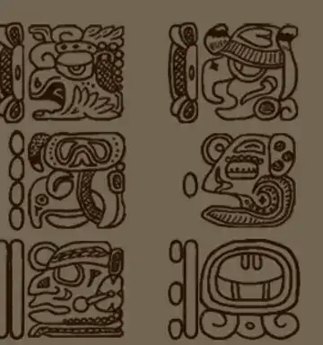 Iconos indígenas y culturales en estilos precolombinos con motivos tradicionales en tonos marrón, reflejando la diversidad y riqueza cultural en la revista SoyMigrante.com REVISTA.