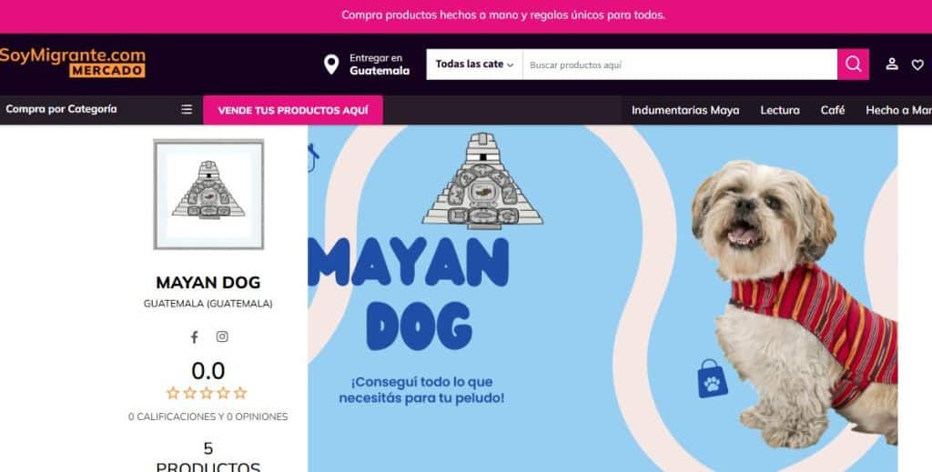 MAYAN DOG producto de SoyMigrante.com, tienda en línea de Guatemala especializada en artículos para mascotas y cultura maya para perros. – SoyMigrante.com REVISTA