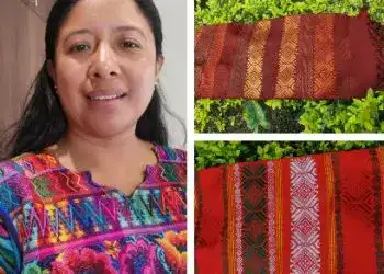 Vestido tradicional de Guatemala con bordados coloridos, representando la cultura indígena y artesanal.
