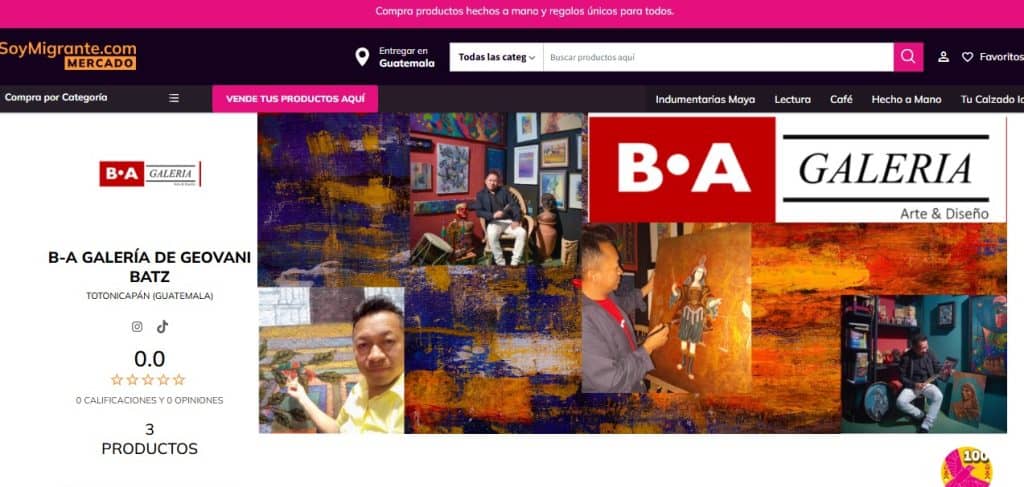 Arte y cultura en la B-A Galería de Geovani Batz en Totonicapán, Guatemala, destacando artistas y obras en una exposición de arte y diseño. – SoyMigrante.com REVISTA