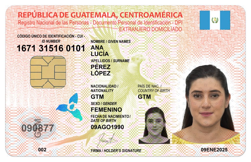 DPI para extranjero, parte frontal. Foto: Comunicación Social Renap