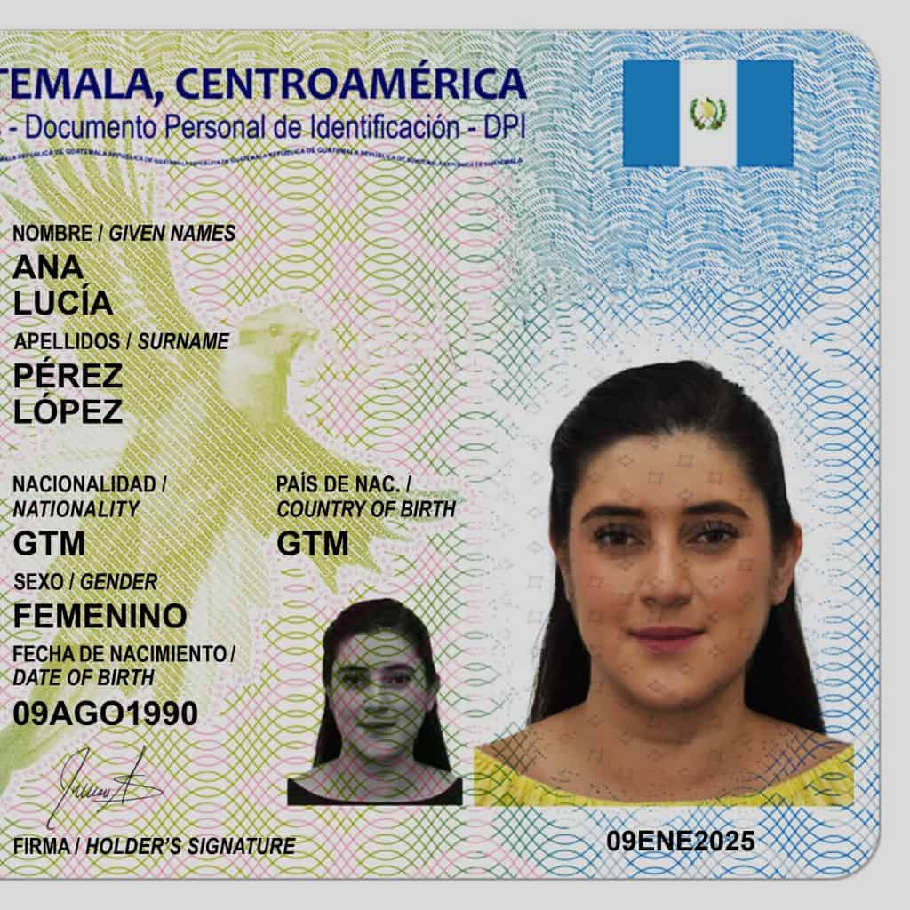 Tarjeta de identificación personal de Guatemala, Centroamérica, utilizada por migrantes y oficiales en procesos migratorios, con información personal y foto de la titular. – SoyMigrante.com REVISTA