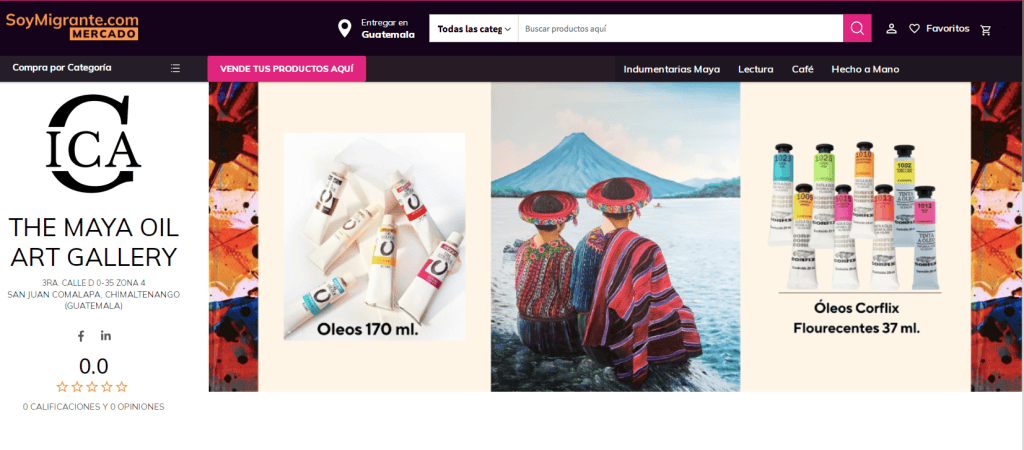 Aceite de oliva, arte y cultura maya, productos artesanales, óleo de 170 ml y fluorescentes de 37 ml, inspiración en la cultura guatemalteca y migrante, en revista SoyMigrante.com. – SoyMigrante.com REVISTA