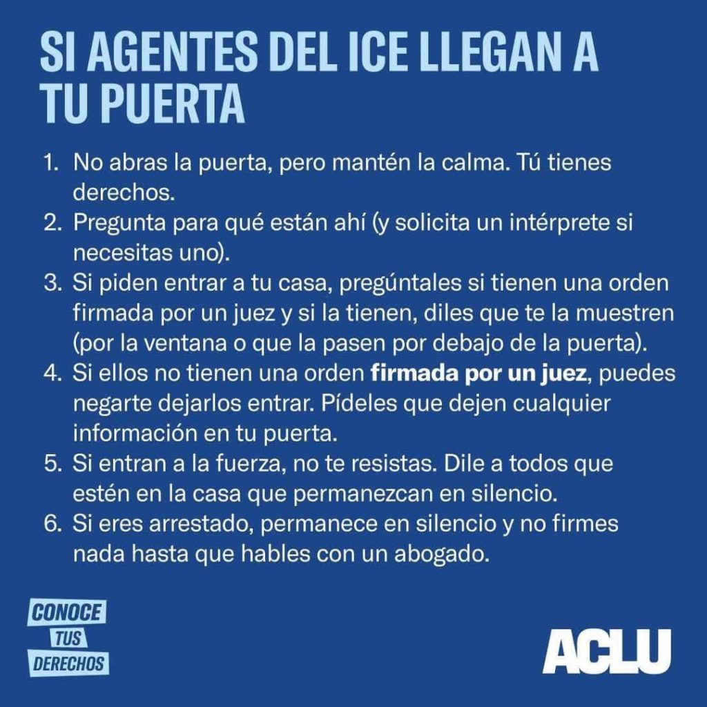 Recomendaciones del Proyecto Inmigraciòn. Foto: Proyecto Inmigraciòn Facebook