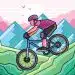 Bicicleta de montaña y senderismo en Montaña con paisaje, aventura al aire libre, actividad saludable, turismo de naturaleza, vista panorámica, sostenibilidad, exploración, diversión en la naturaleza.