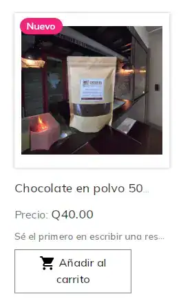 Polvo de chocolate de 50g de alta calidad, ideal para repostería y bebidas, disponible en SoyMigrante.com Revista. – SoyMigrante.com REVISTA