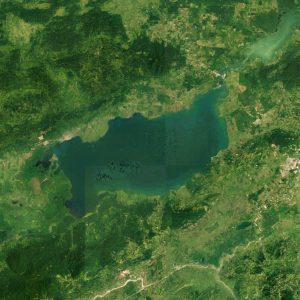 Lago de Izabal es el gigante de agua dulce en Guatemala - Mapa aereo