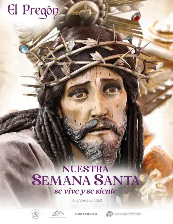 Cruz de Jesucristo en la cabeza de una figura religiosa con corona de espinas, temática de Semana Santa, imagen emocional y artística, relevante para artículos culturales y religiosos. – SoyMigrante.com REVISTA