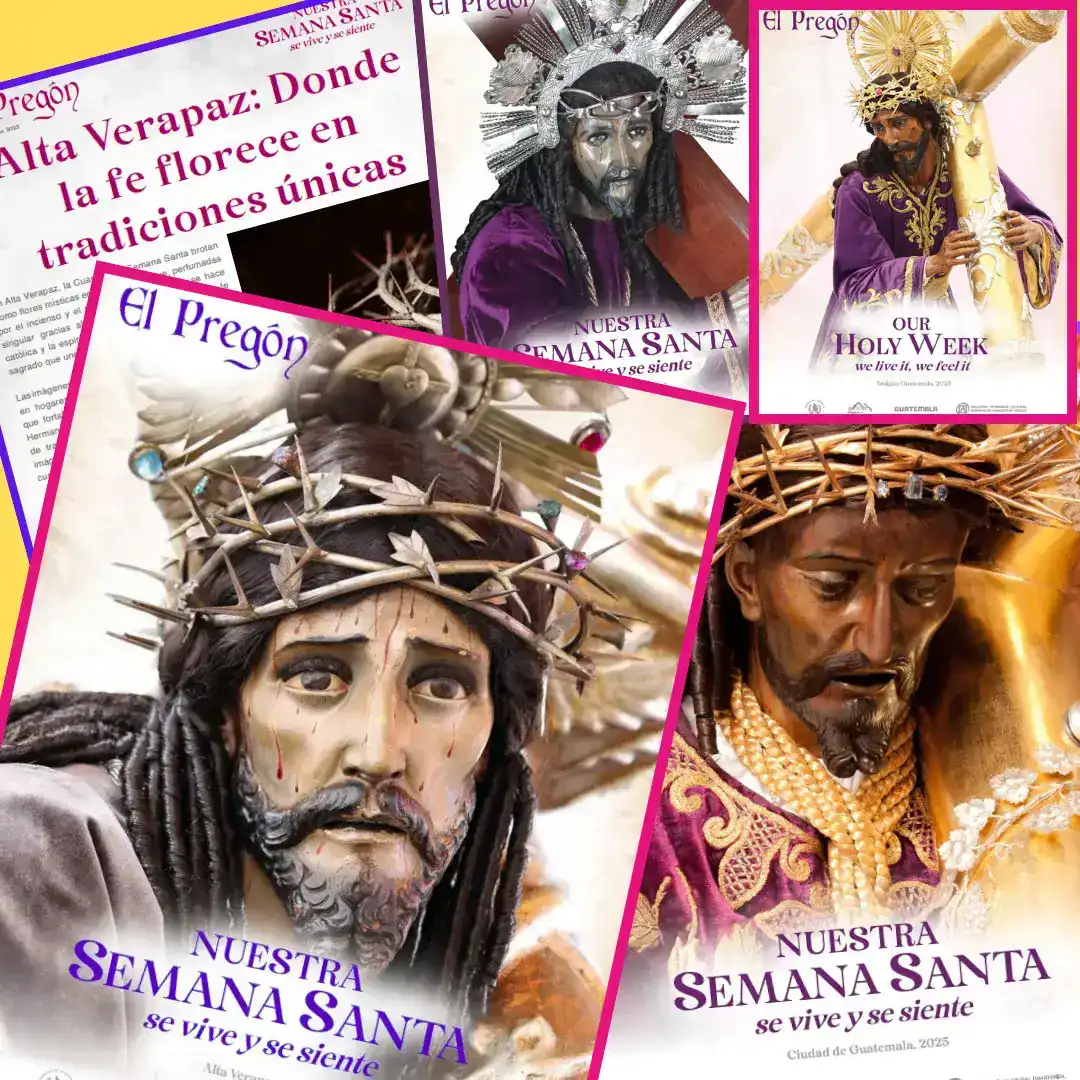 Guías descargables de procesiones de Semana Santa 2025 en la capital, Antigua, Xela. Cobán y Toto