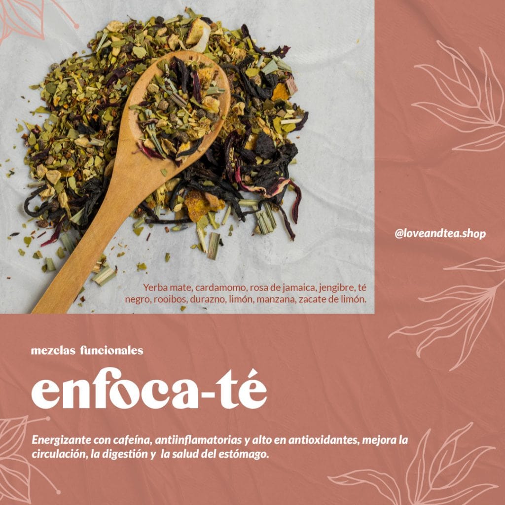 Yerba mate, hierbas aromáticas y especias para infusiones, ideal para preparar mezclas funcionales de té con propiedades energizantes, antiinflamatorias y antioxidantes para la salud y bienestar.
