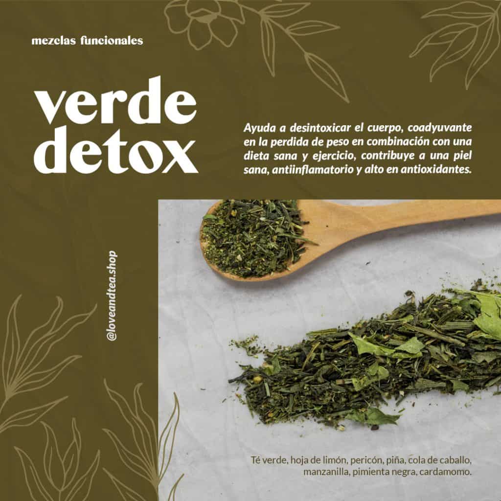 Mezclas funcionales para detox, infusión de hierbas para eliminar toxinas, mejorar piel y reducir peso, incluyendo ingredientes como limón, pepino, piña, alfalfa, pimienta negra y canela en la receta.