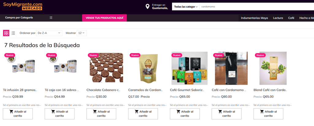 Chocolates de cardamomo, té con cardamomo y productos de café de alta calidad en SoyMigrante.com REVISTA - Mercado, enfocados en productos de migrantes y comercio en Guatemala. – SoyMigrante.com REVISTA