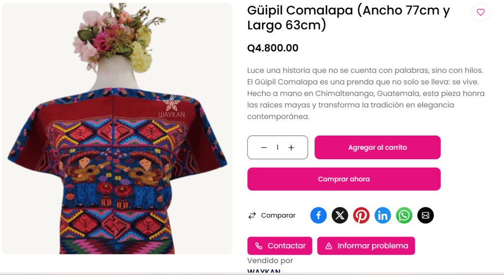 Las indumentarias mayas son de las prendas más especiales para regalar. (Foto: Captura de pantalla)