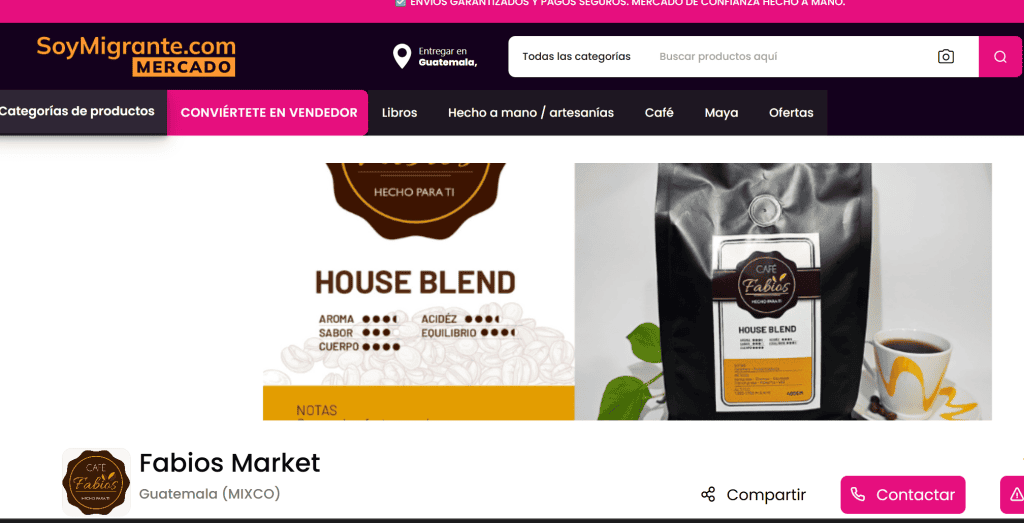 Café molido artesanal, producto gourmet, tienda de café en Guatemala, café de especialidad, café en grano, tienda online de café local, productos de café en Guatemala, Coffee shop Guatemala, café de origen, bebidas a base de café, café para promover estilo de vida saludable. – SoyMigrante.com REVISTA