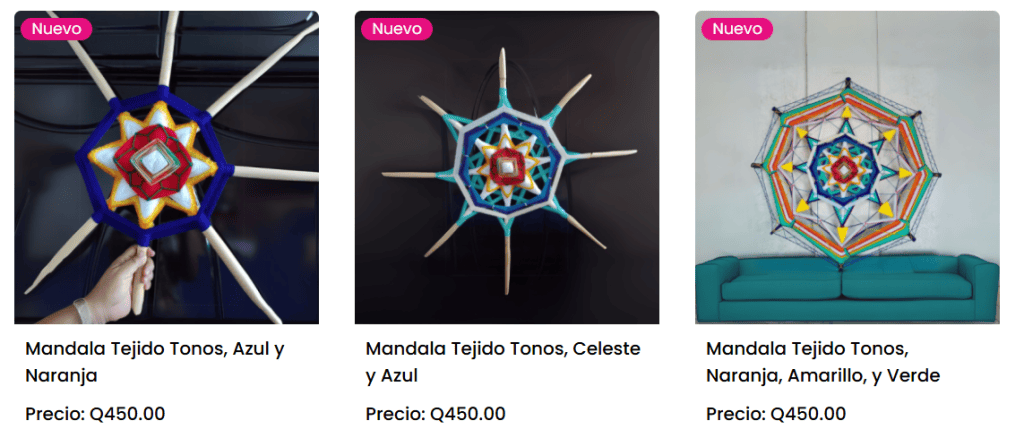 Multicolor tejido en forma de mandala, decoración artesanal para espacios culturales y religiosos. Ideal para colgar en paredes, con diseños vibrantes y técnicas tradicionales mexicanas. – SoyMigrante.com REVISTA