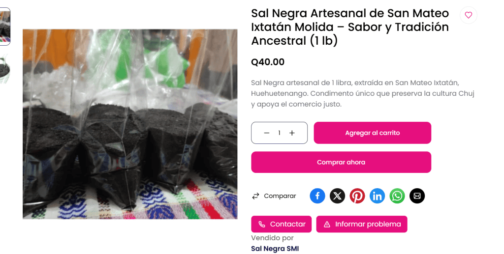 Sal Negra artesanal de San Mateo Ixtatán, tradicional condimento ancestral de Guatemala en bolsas provedoras del comercio justo y preservación cultural. – SoyMigrante.com REVISTA