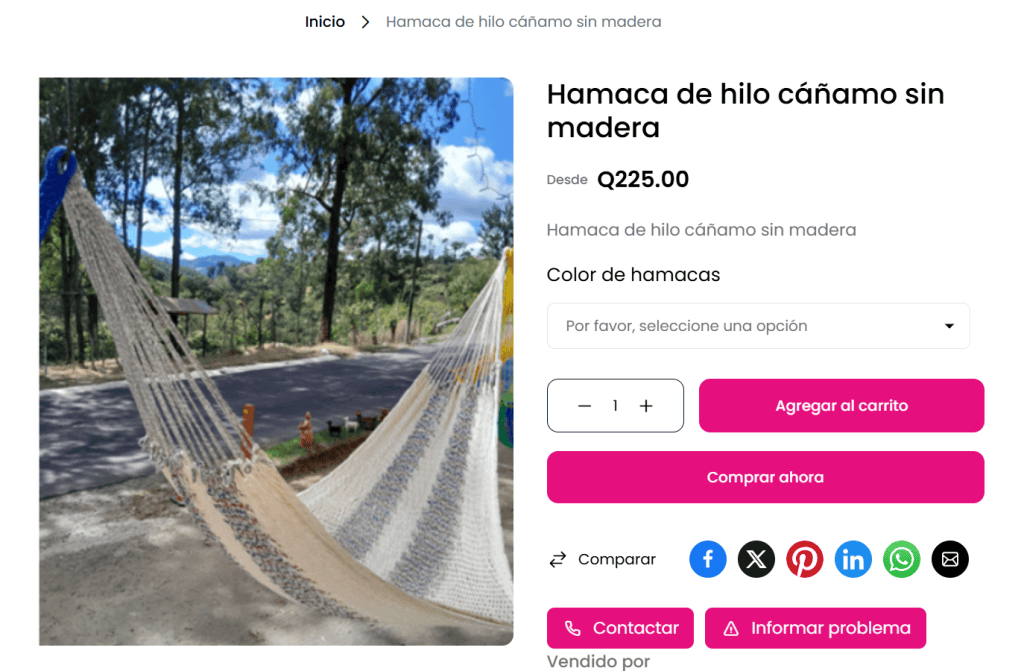 Hamac de hilo cáñamo sin madera en paisaje natural con árboles y cielo azul, resistente y ecológico. Ideal para decorar espacios exteriores y relajarse en comodidad, fabricado con cáñamo natural. – SoyMigrante.com REVISTA