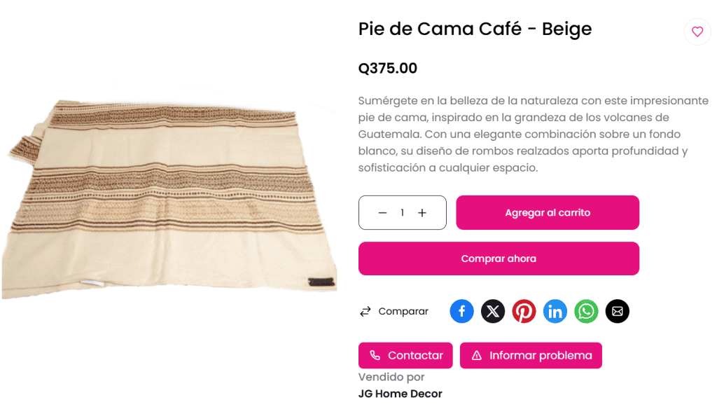 Pie de cama estilo guatemalteco, diseño de rombos en tonos beige y blanco, inspirado en volcanes, ideal para decoración bohemia y natural, estilo étnico y artesanal, elegante y sofisticado para cualquier espacio. – SoyMigrante.com REVISTA