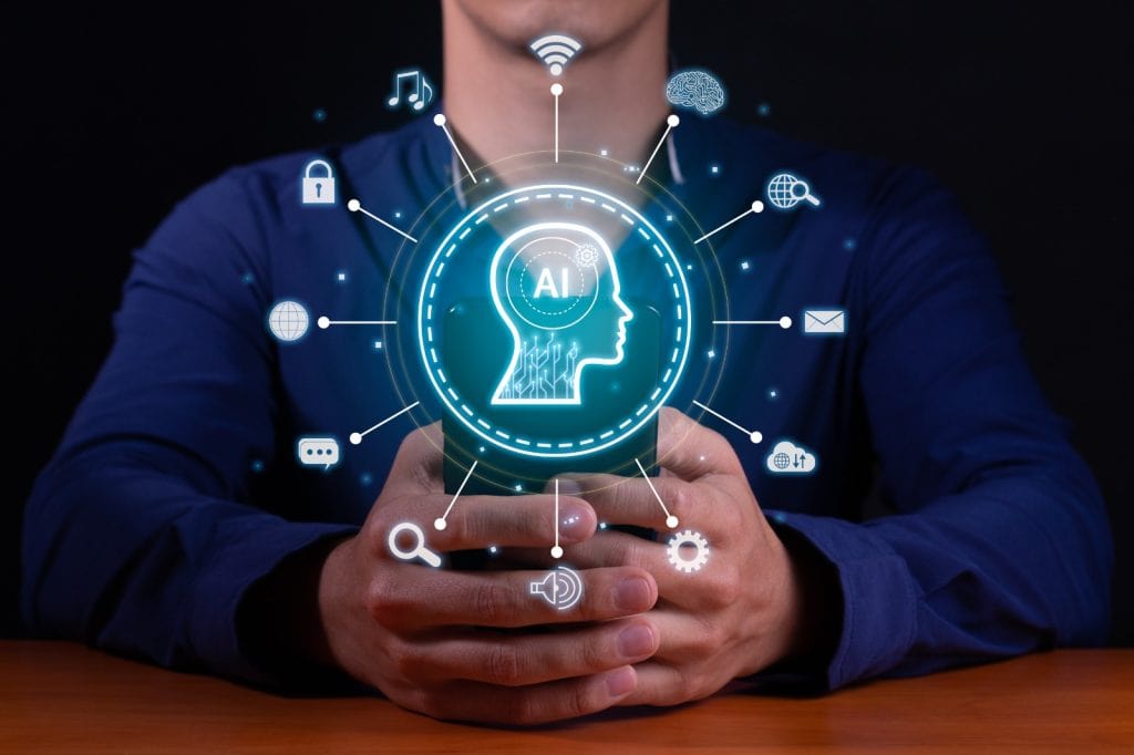 Inteligencia artificial y tecnología digital conectada a recursos como internet, comunicación y seguridad en una ilustración futurista. – SoyMigrante.com REVISTA