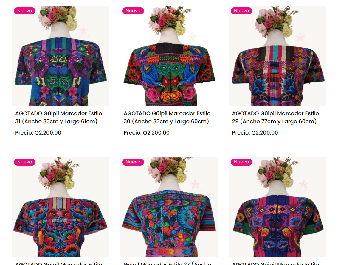 Cada huipil es único, por su confección artesanal y simbólica. Para ir a la página de SoyMigrante.com/MERCADO clic en la foto.