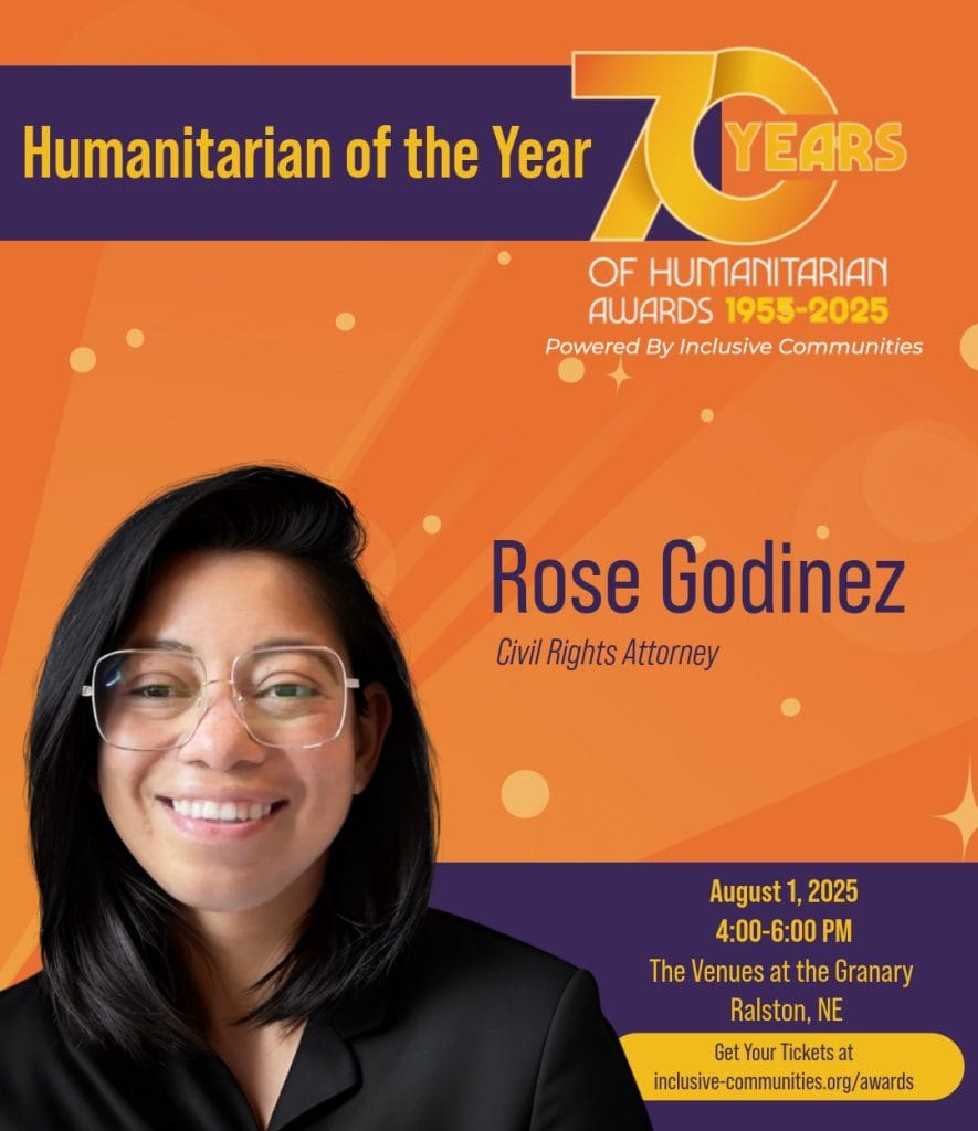 Así se promocionó ell reconocimiento para Rose Godínez, por su labor como abogada defensora de derechos migratorios y civiles. (Redes sociales de Inclusive Communities) – SoyMigrante.com REVISTA Reconocimiento de derechos humanos y premios humanitarios en 70 años. – SoyMigrante.com REVISTA