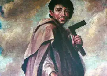 Joven con mochila y arma en mano, pintado en estilo clásico, representando a un migrante con esperanza y determinación en busca de un futuro mejor.
