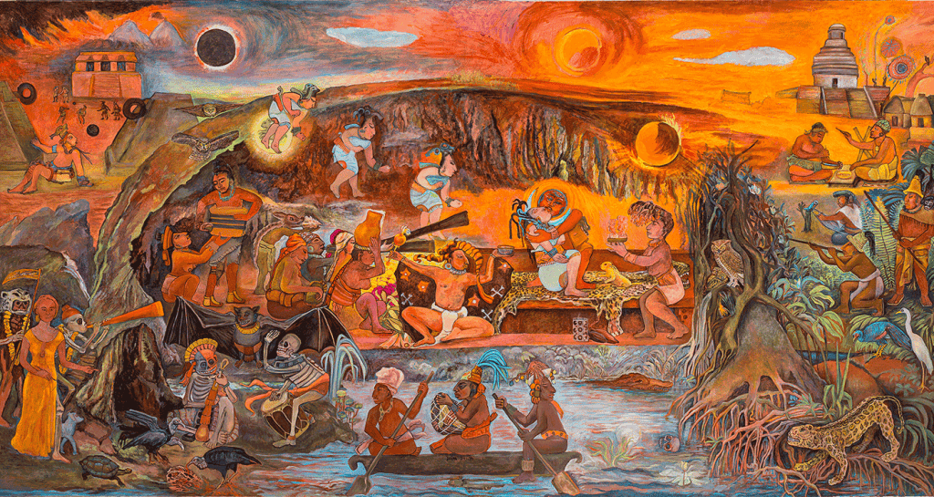 El inframundo maya fue la última obra que pintó Rina Lazo en 2019, año en que falleció. – SoyMigrante.com REVISTA