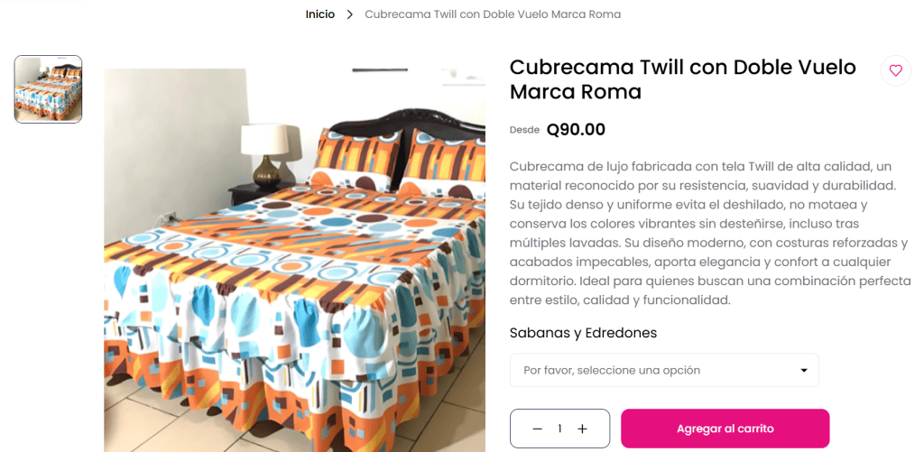 La cubrecama no solo es decorativa, también es para cubrirte del frío. (Foto: Captura de pantalla) – SoyMigrante.com REVISTA