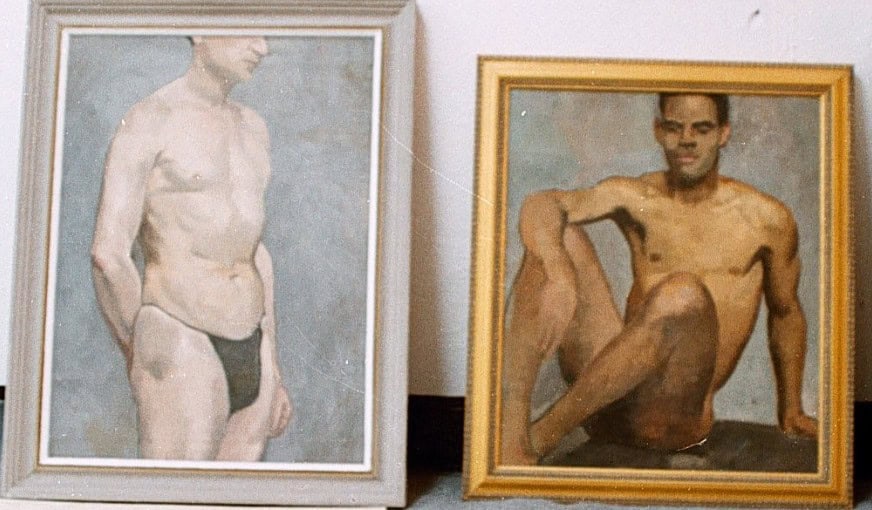 Estos son dos de las pinturas de desnudo masculino pintadas por Antonia Matos (1902-1994) y que fueron motivo de escándalo en 1933, lo que llevó a censurar su única exposición. Se criticó que una mujer pintara tales temas, que a su vez implicaban haber tenido modelos sin ropa. Antonia nunca más volvió a exponer su obra. En 2002 se presentó por primera vez una retrospectiva de su trabajo. – SoyMigrante.com REVISTA