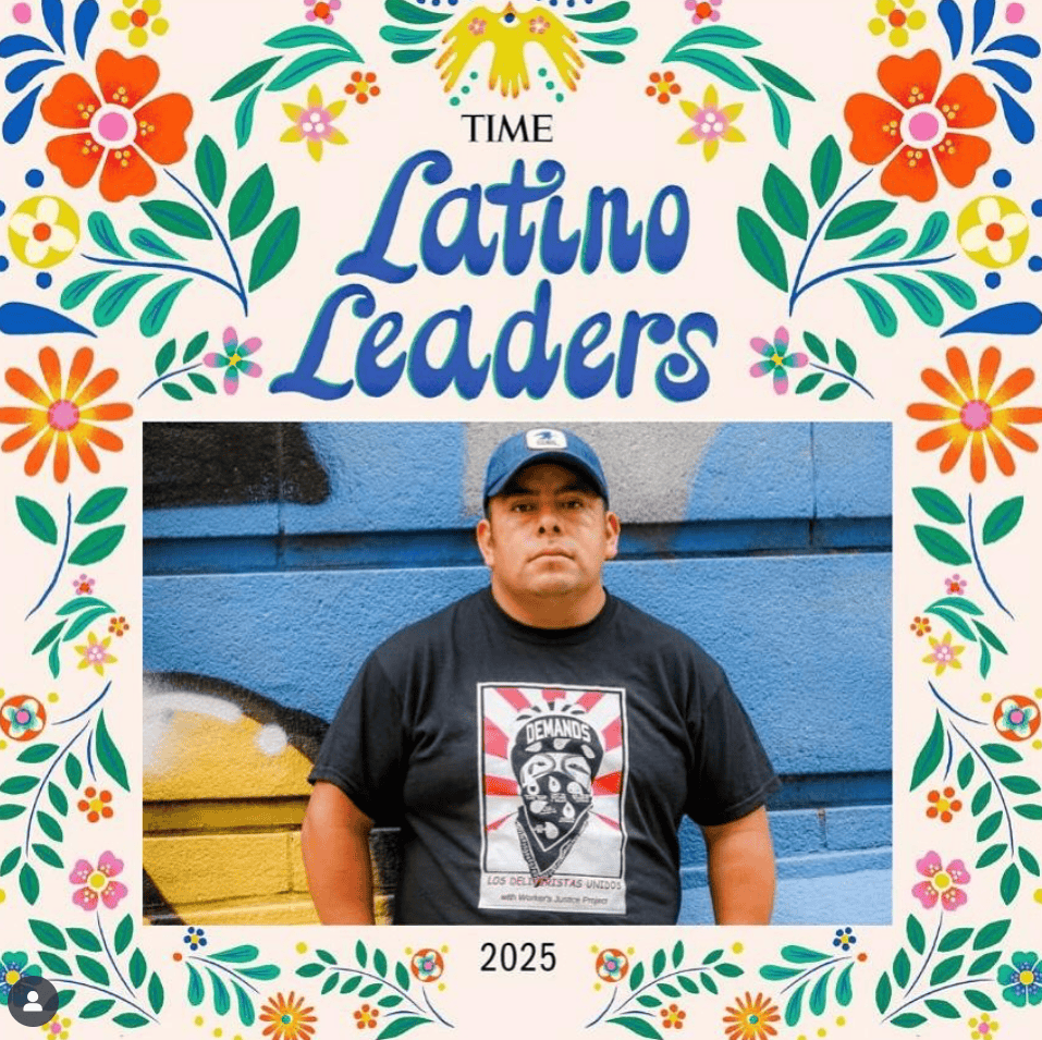 La prestigiosa revista Time eligió al guatemalteco Gustavo Ajché, originario de Totonicapán, dentro de su lista de 12 Líderes Latinos 2025, por su activismo laboral en la organización Los Deliveristas Unidos, en Nueva York. Si desea ir a la publicación original de Time, en inglés, dar clic en la imagen. – SoyMigrante.com REVISTA