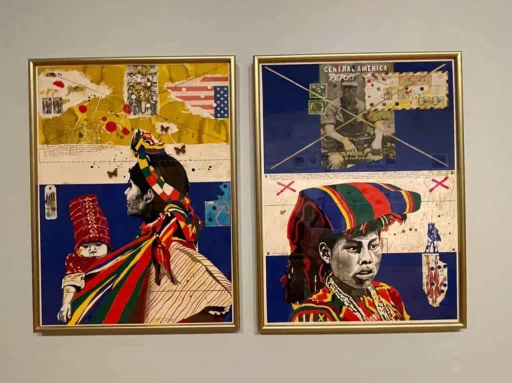 Pinturas de Roberto Cabrera Padilla en las cuales muestra la colisión de ciertas medidas del Estado en contra de los pueblos mayas.