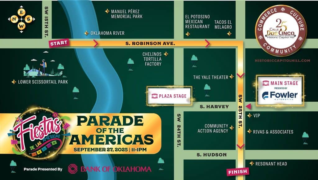 Recorrido del desfile de Fiestas de las Américas 2025 en Oklahoma. – SoyMigrante.com REVISTA