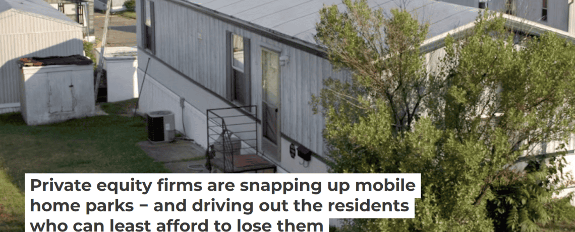 La adquisición de terrenos donde hay casas prefabricadas "móviles", pero de las cuales el 80% nunca son trasladadas, constituye un fuerte golpe a la economía de muchas familias trabajadoras de escasos recursos, entre ellas migrantes. Para ir al artículo de The Conversation en inglés, clic en la imagen. – SoyMigrante.com REVISTA