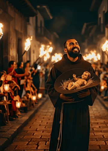 hermano pedro de san jose betancur santo celebraba la navidad ilustracion ia – SoyMigrante.com REVISTA