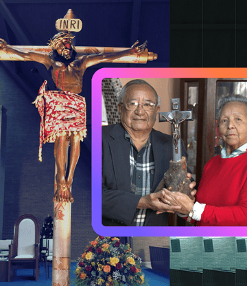 Esposos guatemaltecos Eduardo y Olga Donis llevaron cristo de Dsquipulas a Tacoma Park, Maryland