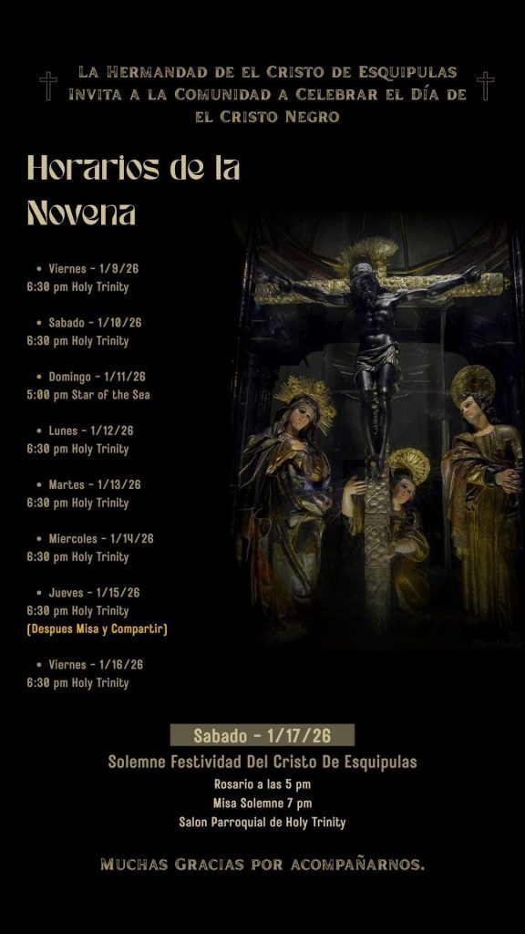 Invitación a las actividades en honor al Señor de Esquipulas en parroquia Holy Trinity Santísima Trinidad de New Jersey – SoyMigrante.com REVISTA