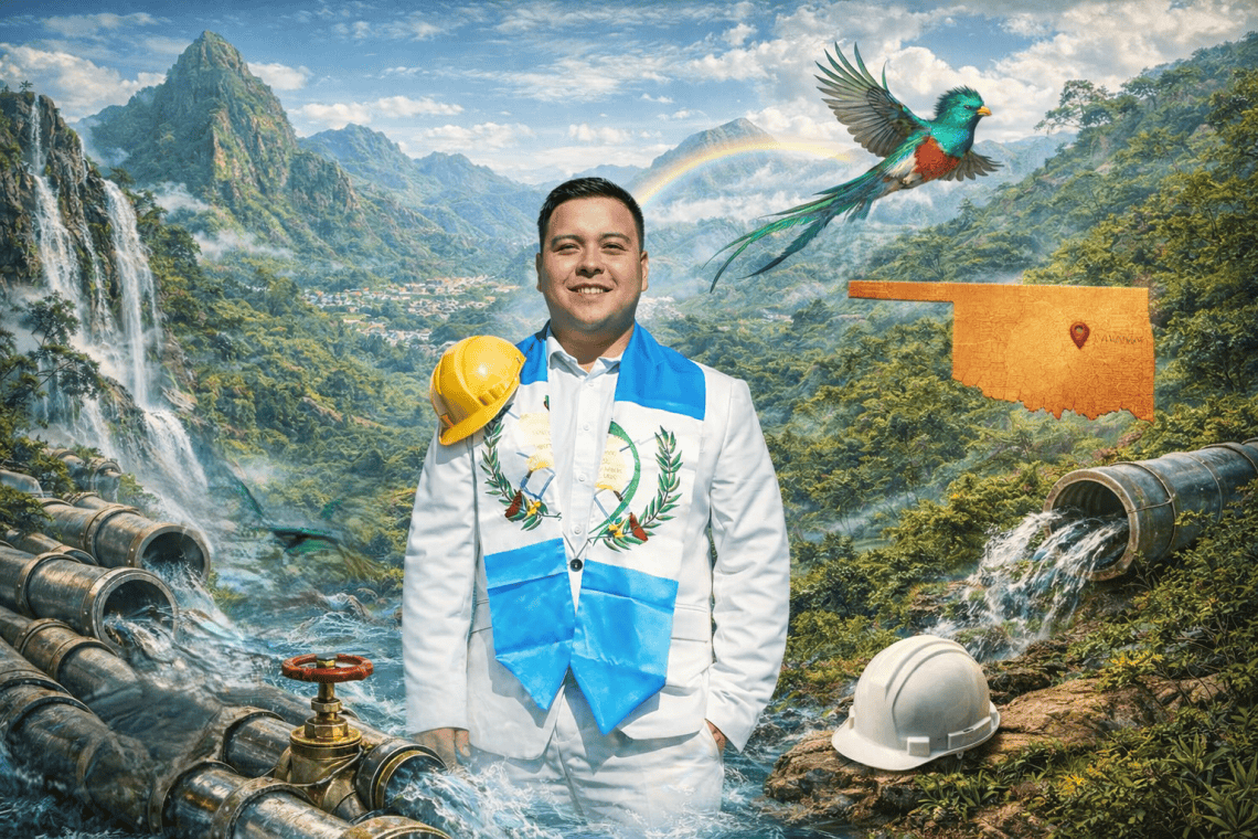 Guillermo Fuentes es ingeniero químico graduado en la Universidad de Oklahoma, con una beca. Es originario de San Pedro Carchá. Actualmente trabaja en verificar la calidad del tratamiento de agua. Para leer su historia puedes hacer clic en la imagen.