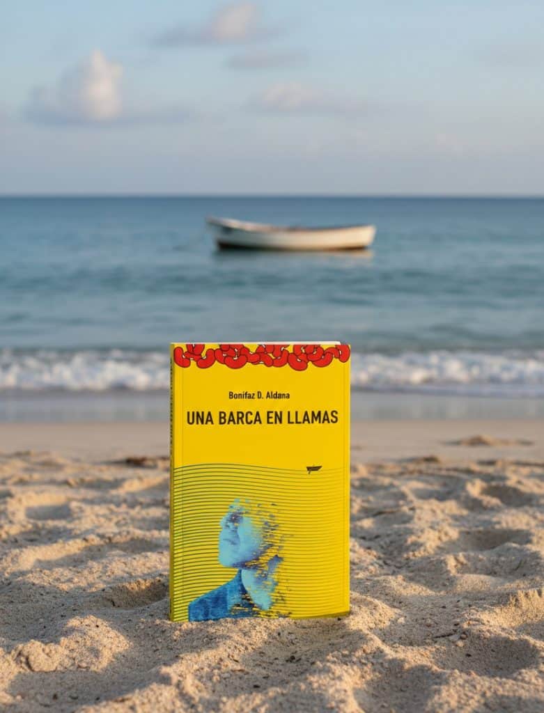 La trama de la búsqueda del personaje principal en Una barca en llamas es una búsqueda de identidad personal tras el retorno a la tierra natal despues de un largo viaje.