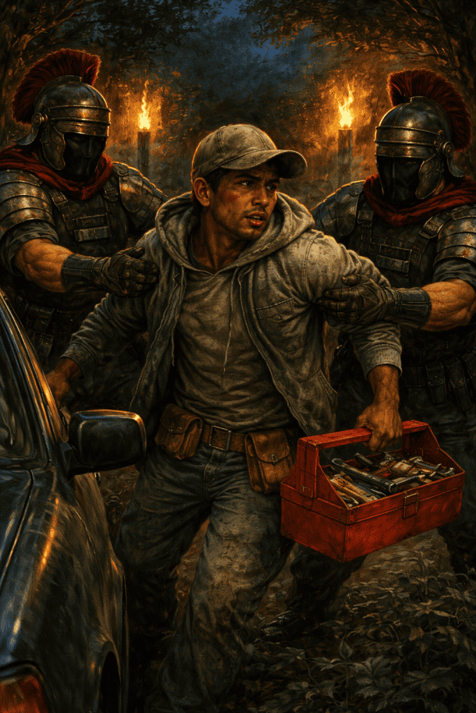 Varias órdenes religiosas han planteado el Vía Crucis del Migrante como una devoción y una plegaria en favor de quienes han salido de su lugar de origen en busca de oportunidades, pero ello los expone a peligros, asedios y persecución. (Ilustración IA hecha con el concepto del Vía Crucis del Migrante)