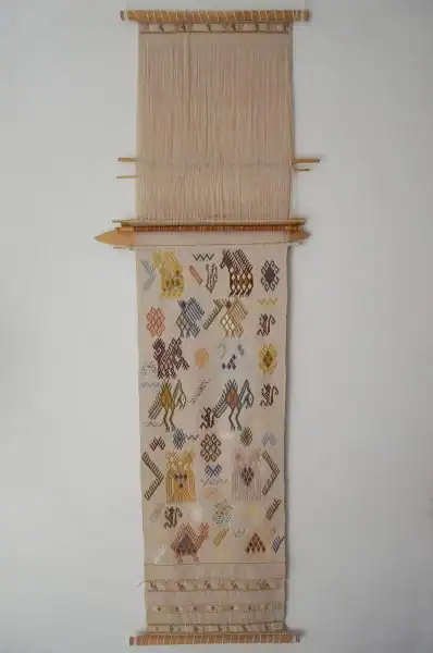 Esta es una de las piezas textiles de arte presentadas por la tejedora kaqchiq'el Angélica Serech, originaria de San Juan Comalapa, Chimaltenango: una creación que llevó casi dos años de trabajo.