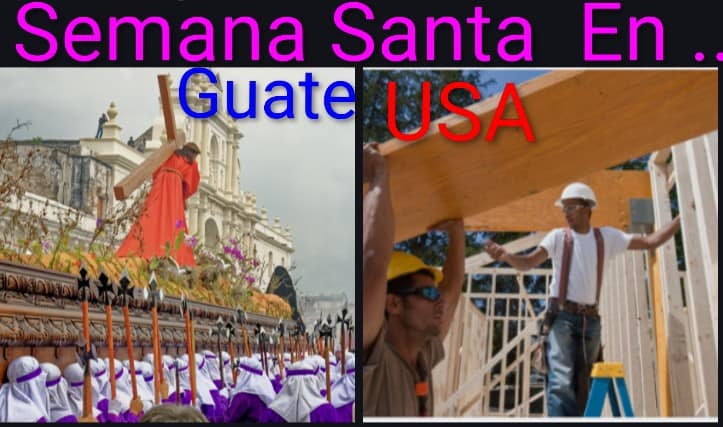 Meme en redes sociales acerca del Viernes Santo en Guatemalla y Estados Unidos.