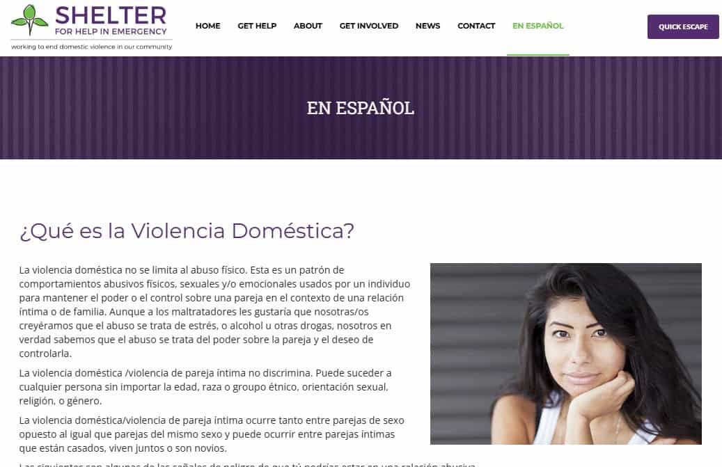 Refugio en emergencia es un sitio a nivel nacional de Estados Unidos que ofrece atención psicológica y también un lugar seguro donde quedarse para esposas y madres víctimas de violencia. Para ir al sitio, clic en la imagen.