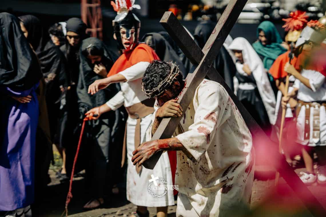 Vía Crucis en vivo, colegio Sagrado Corazón, Cuilapa, Santa Rosa