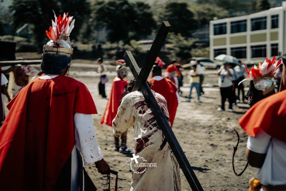 Vía Crucis en vivo, colegio Sagrado Corazón, Cuilapa, Santa Rosa